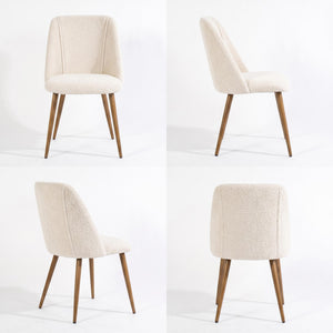 KALI FABRIC BEIGE WALNUT LEG