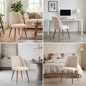 KALI FABRIC BEIGE WALNUT LEG