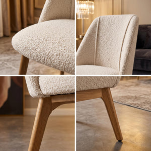 KALI FABRIC BEIGE WALNUT LEG