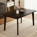 Rectangular Dining Table 47" Solid Wood Top Rubberwood Base