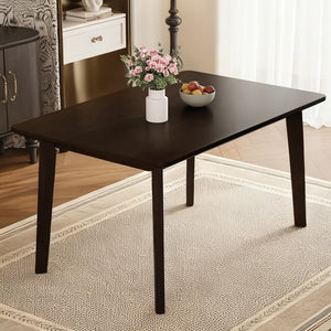 Rectangular Dining Table 47" Solid Wood Top Rubberwood Base