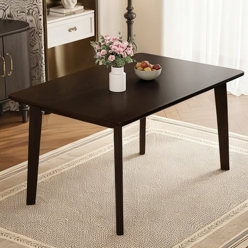 Rectangular Dining Table 47" Solid Wood Top Rubberwood Base