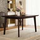 Rectangular Dining Table 47" Solid Wood Top Rubberwood Base