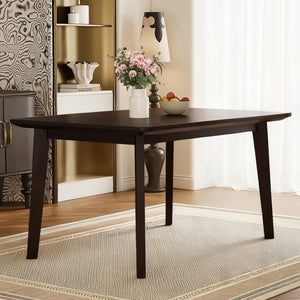 Rectangular Dining Table 47" Solid Wood Top Rubberwood Base
