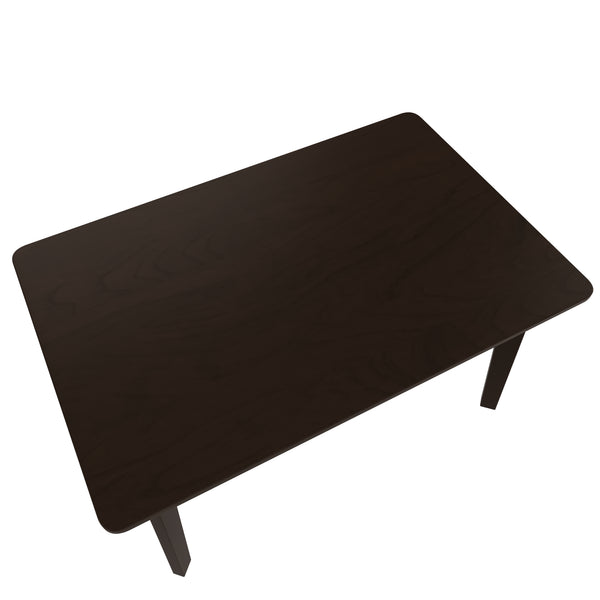 Rectangular Dining Table 47" Solid Wood Top Rubberwood Base