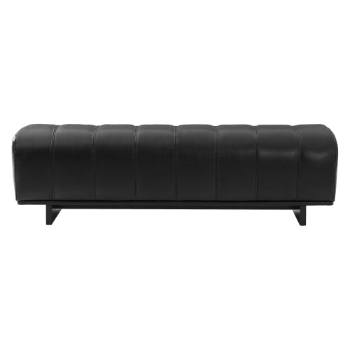Beige Dining Bench, Tufted Faux Fur Upholstery, Rubber Wood Legs, 250lb Capacity