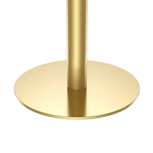 Round Bistro Dining Table 31.5" Sintered Stone Top Metal Pedestal Base