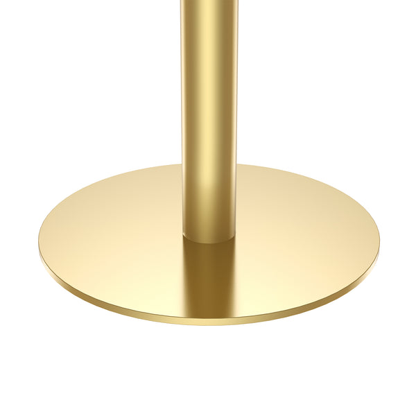 Round Bistro Dining Table 31.5" Sintered Stone Top Metal Pedestal Base