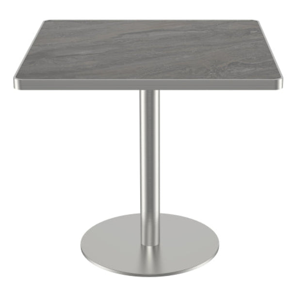 Square Bistro Dining Table 31.5" Sintered Stone Top Metal Pedestal Base
